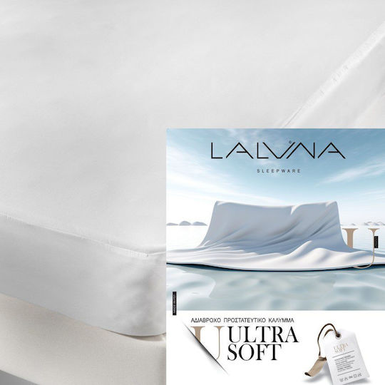 La Luna Protective Cover Single Waterproof with Skirt Ultra Soft White 90x200+35cm