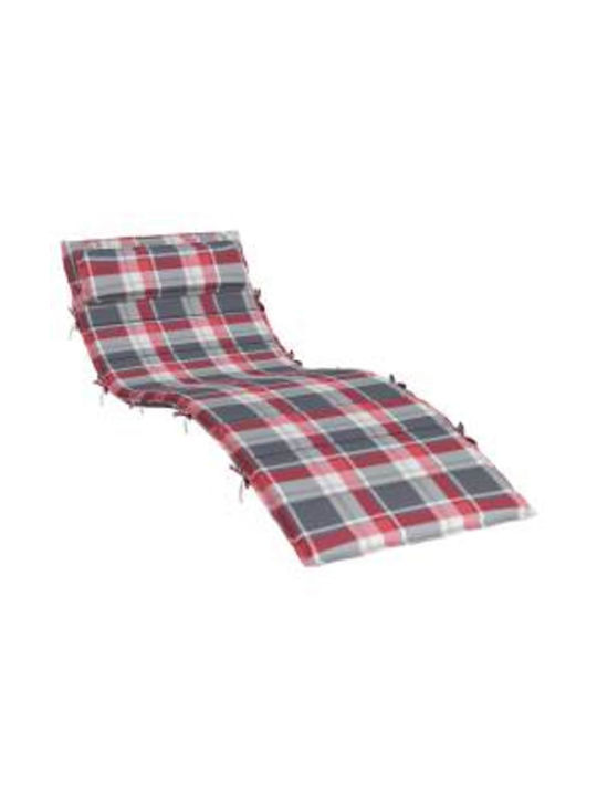 vidaXL Sunbed Cushion with Backrest Red and Grey 60x178 cm