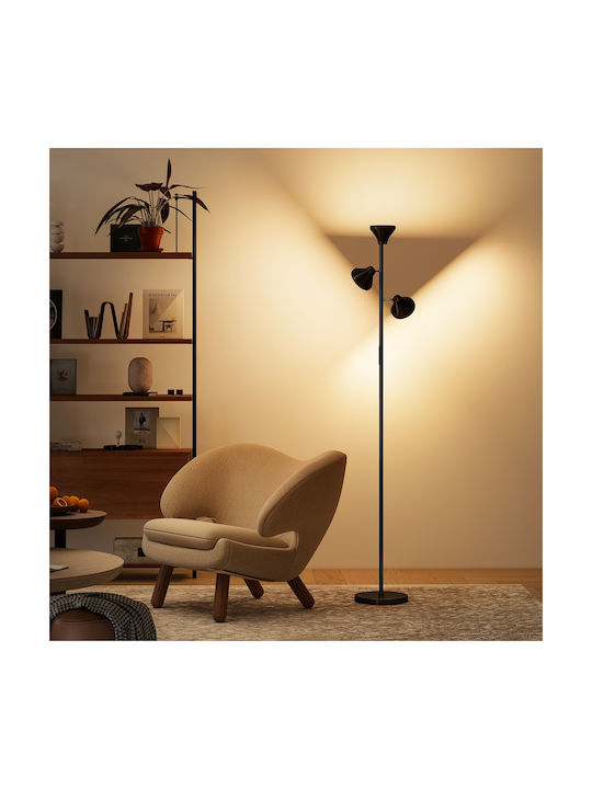 LED Floor Lamp with RGB Light Black