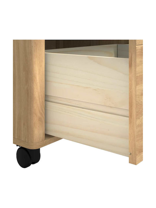 vidaXL Wooden Kitchen Rack 3 Tiers Brown 72.5x45x80cm