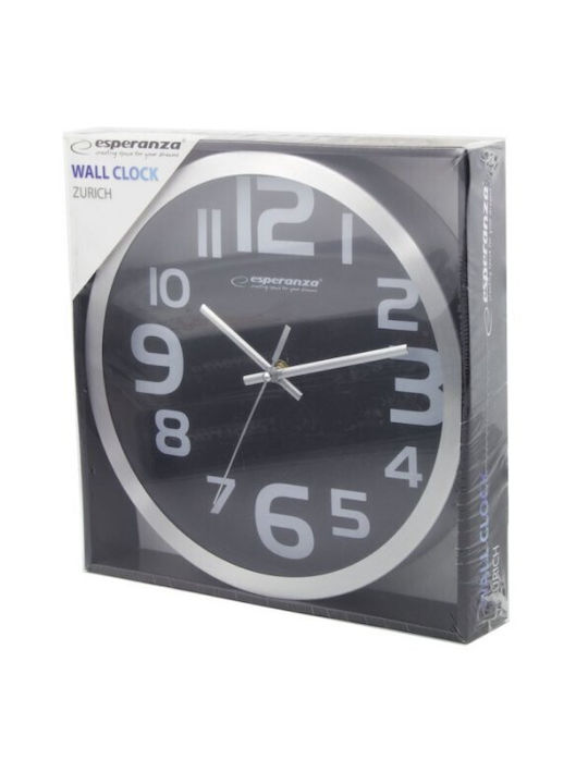 Esperanza Zurich Leise Wanduhr Metallisch Weiß Ø25cm