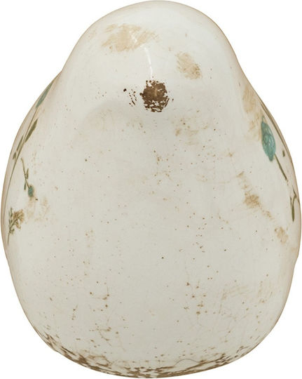 Artekko Aging Бяла Керамична Декоративна Фигура Птица Цветя 20.5x9x11.5 См