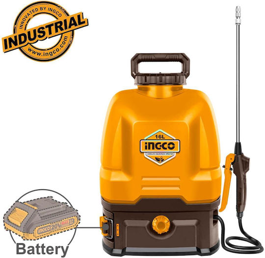 Ingco Backpack Sprayer 20V Solo Battery with Capacity 16lt 5bar