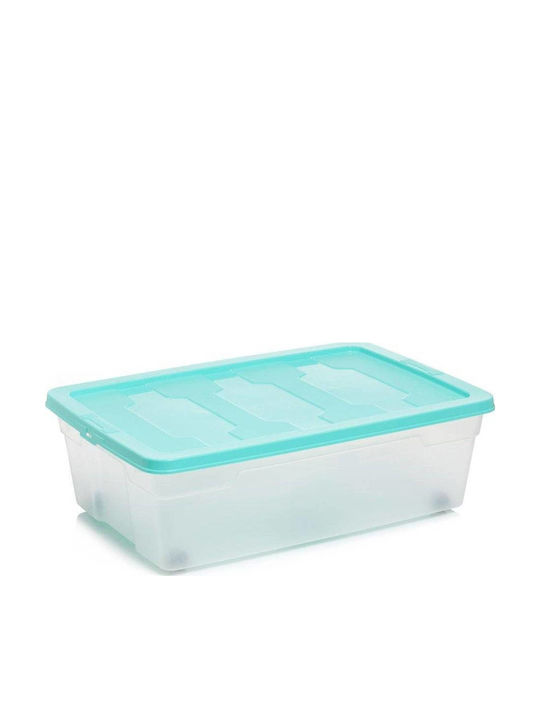 Cyclops Plastic Storage Box with Wheels and Lid Green 19.5x60x40cm