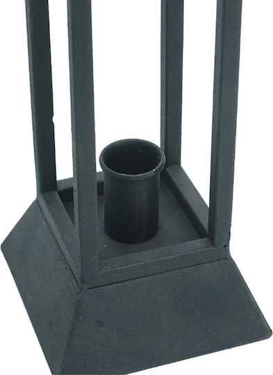 Artekko Metallic Lanterns Set Black 10x10x48cm 3pcs