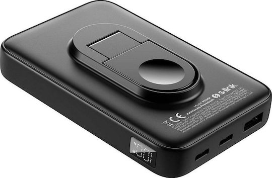 S-Link M1051 MagSafe Power Bank 10000mAh 15W με Θύρα USB-A και Θύρα USB-C Power Delivery / Quick Charge Μαύρο