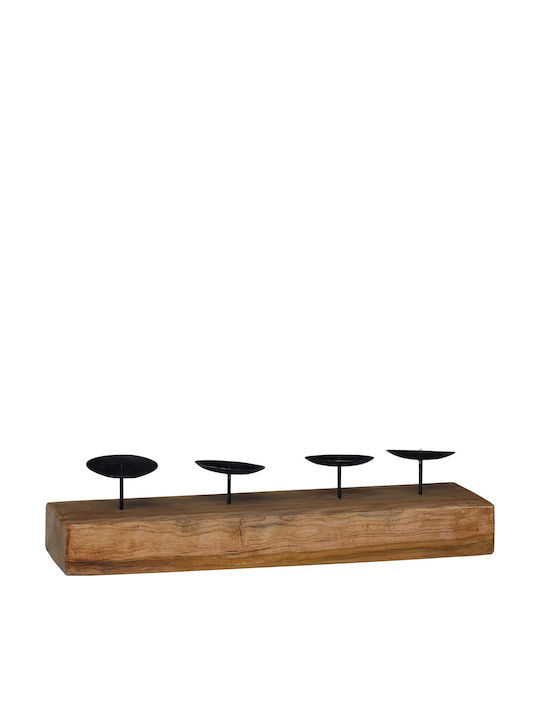 vidaXL Wooden Candle Holder in Brown Colour 50x10x15cm Various Colors