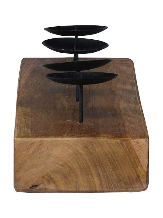 vidaXL Wooden Candle Holder in Brown Colour 50x10x15cm Various Colors