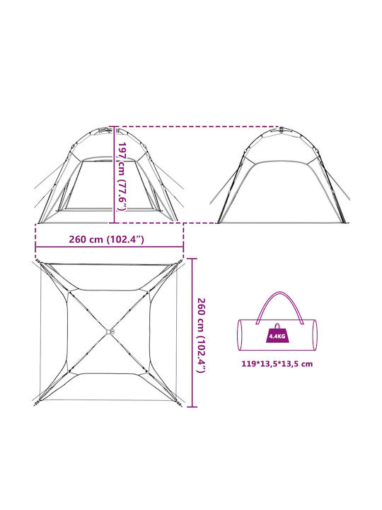vidaXL Cort Terasă Albastru x2.6m