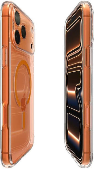 Spigen Ultra Hybrid MagFit Rückseite Umschlag Silikon / Kunststoff 2mm Transparent Orange (iPhone 17 Pro Max)