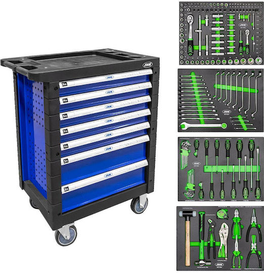 JBM Tool Trolley with 7 Drawers and 172 Tools