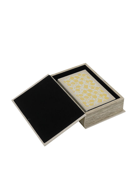 Artekko Book Decorative Book Box Wood Fabric Beige Yellow Set/2