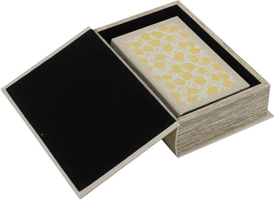 Artekko Book Decorative Book Box Wood Fabric Beige Yellow Set/2