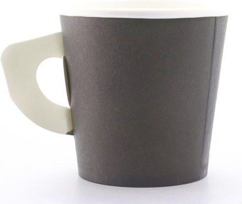 Schwarzer Pappbecher mit Henkel 4oz-118ml 50 Stück