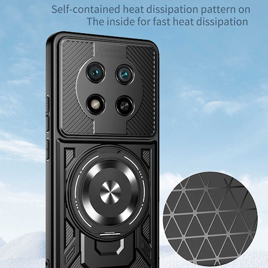 Techsuit Ruggedcam Umschlag Rückseite Silikon Schwarz (Honor Magic8 Lite - Techsuit)