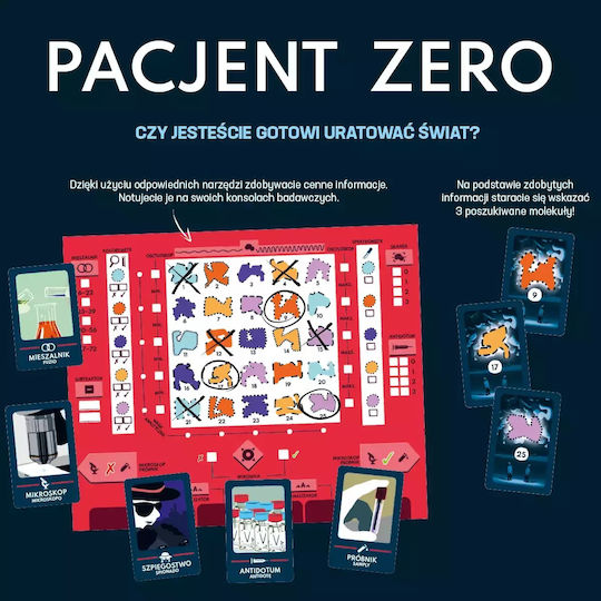 Board Game Patient Zero for 1-7 Players 10+ Years Old (PL) Nasza Ksiegarnia