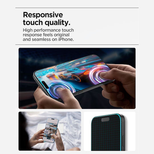 Spigen Alm Glas.tr Slim 3 Bucăți iPhone 17 Pro Transparent
