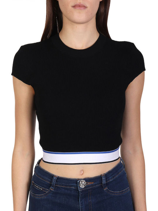 Women's Crop Top Short Sleeve Black