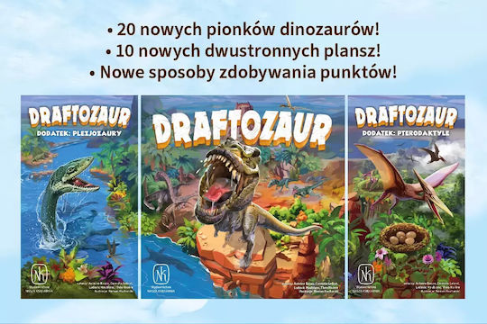 Game Expansion Draftosaurus 2 Pterodactyls and Plesiosaurs for 2-5 Players (PL) Nasza Ksiegarnia