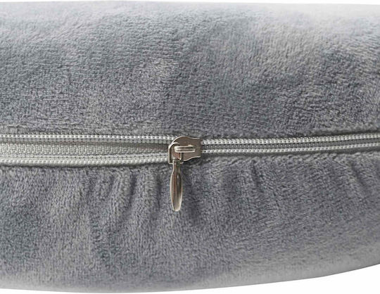 vidaXL Velvet Travel Pillow Grey
