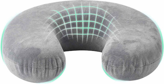 vidaXL Velvet Travel Pillow Grey