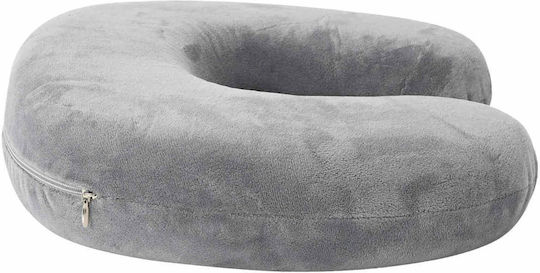 vidaXL Velvet Travel Pillow Grey