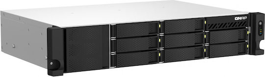QNap TS-864EU-RP-8G NAS Rack με 8 θέσεις για M.2/SSD και 2 θύρες Ethernet