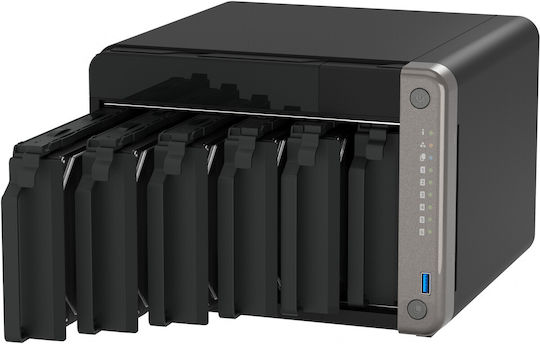 QNap NAS With 6 Hard Drive Slots For HDD/SSD And 2 Ethernet Ports TS-AI642-8G