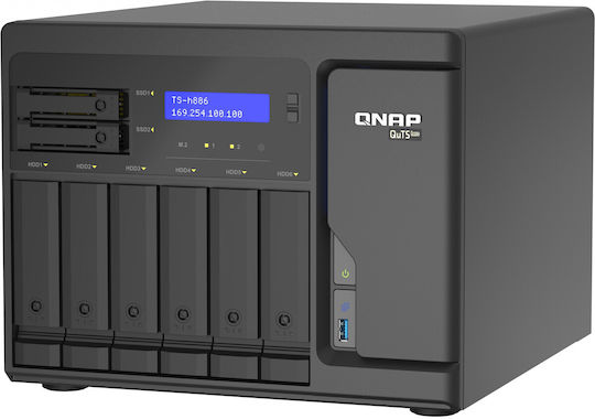 QNap TS-H886-D1602-8G NAS Tower με 6 θέσεις για HDD/SSD και 4 θύρες Ethernet