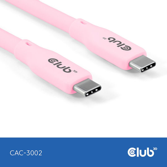 Club3D USB 4 Video Kabel USB-C Männlich - USB-C 240W PD Rosa 2m CAC-3002
