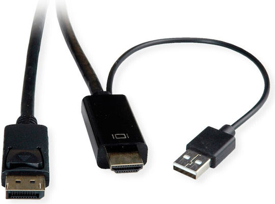 Cable DisplayPort male - HDMI male 2m Μαύρο