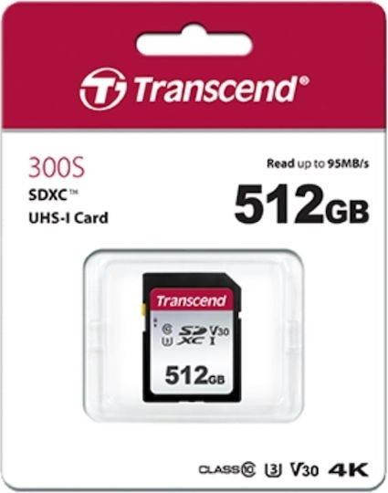Transcend 300s SDXC 512GB U3 V30 UHS-I 95MB/s