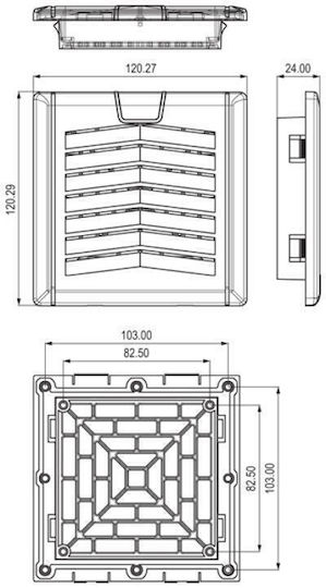 NTL-FF120 Fan 80mm 80X80X38 230Vac Riemenscheibe mit Filter 120X120X24