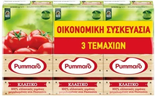 Pummaro Τοματοπολτός Κλασικό Χυμός Τομάτας 250gr 3τμχ