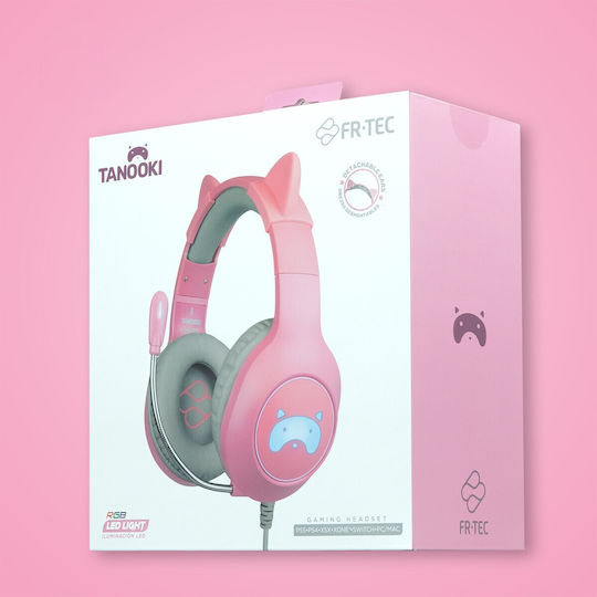 FR-TEC Tanooki Over Ear Gaming Headset with Connection 3.5mm Pink