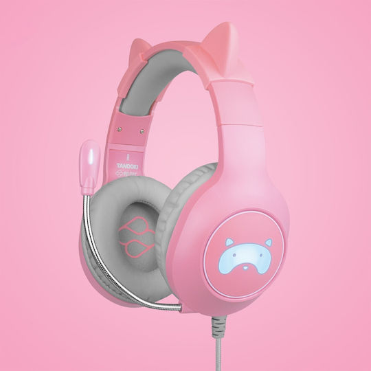 FR-TEC Tanooki Over Ear Gaming Headset with Connection 3.5mm Pink