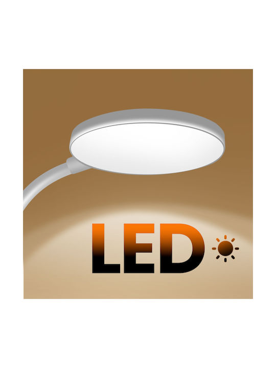 Max Excell Lampă de Birou LED Wireless cu Braț Flexibil 360° cu Clește Albă