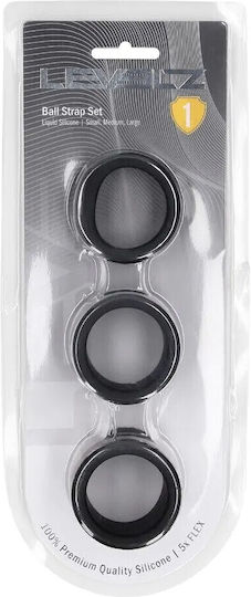 Liquid Silicone Ball Stretchers Set 3 S M L Μαύρο