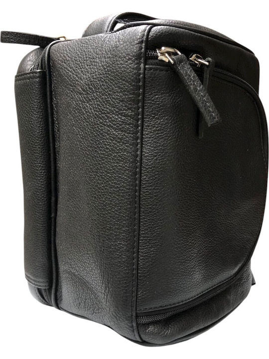 Bo-Bags Black Leather Toiletry Bag Black