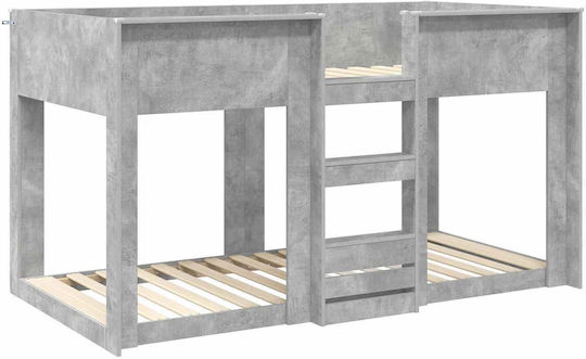 Kids Bed Bunk Single Gray for Mattress 100x200cm