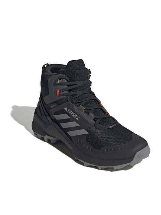 adidas Terrex Swift R3 Mid Frauen Wanderschuhe Gore-Tex Herstellerfarbe Schwarz / Grau Drei / Solar Rot