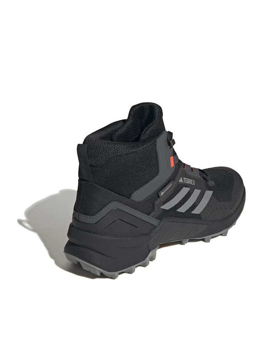 adidas Terrex Swift R3 Mid Women's Hiking Waterproof Boots with Gore-Tex Membrane Core Black Grey Three Solar Red