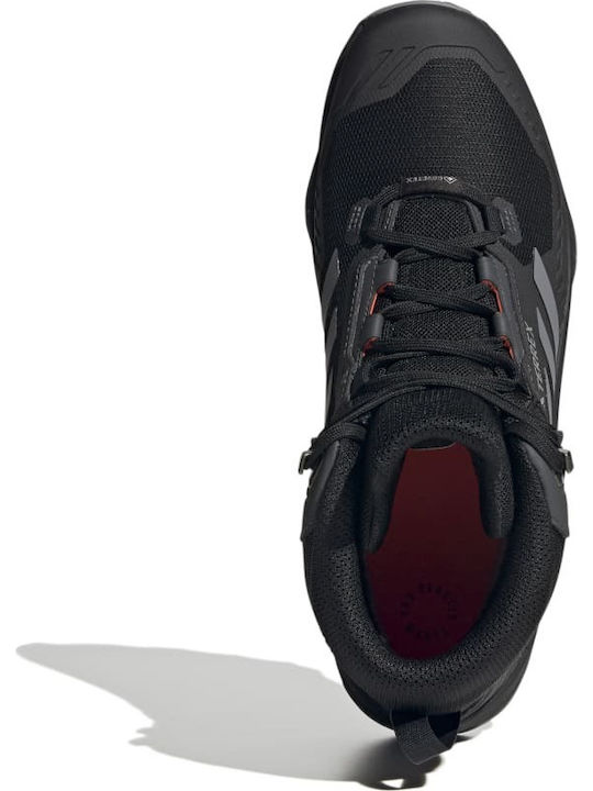 adidas Terrex Swift R3 Mid Women's Hiking Waterproof Boots with Gore-Tex Membrane Core Black Grey Three Solar Red