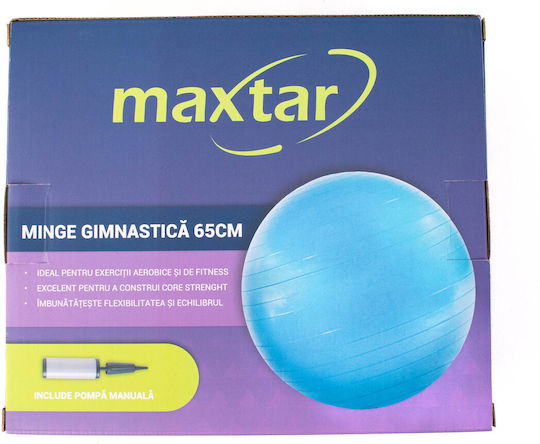 Maxtar Μπάλα Pilates 65cm 0.92kg σε Μπλε Χρώμα