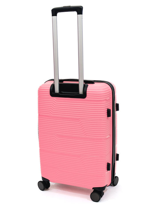 Lamonza Reno Mittlerer Reisekoffer Pink mit 4 Räder Höhe 63cm