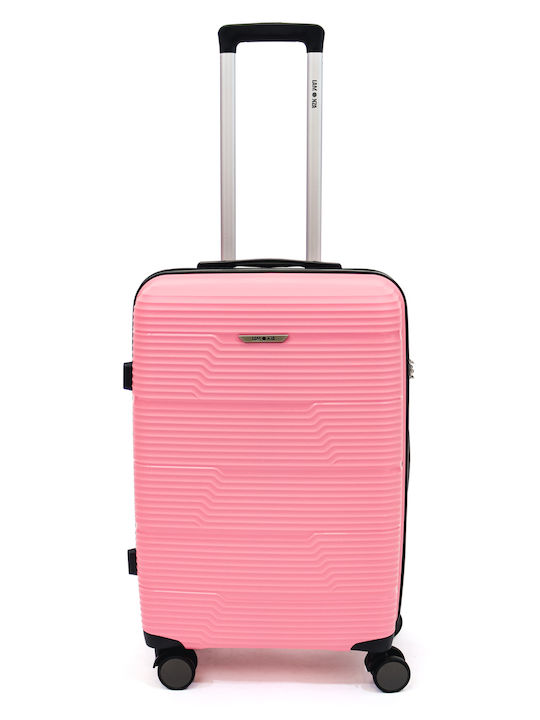 Lamonza Reno Mittlerer Reisekoffer Pink mit 4 Räder Höhe 63cm