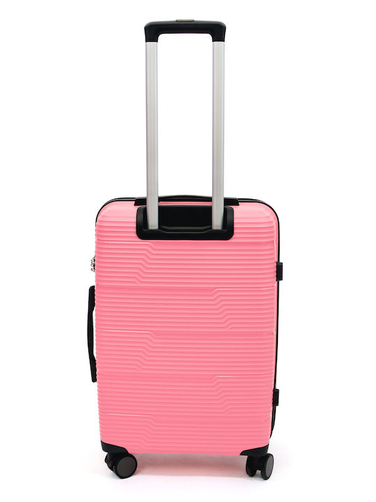 Lamonza Reno Mittlerer Reisekoffer Pink mit 4 Räder Höhe 63cm