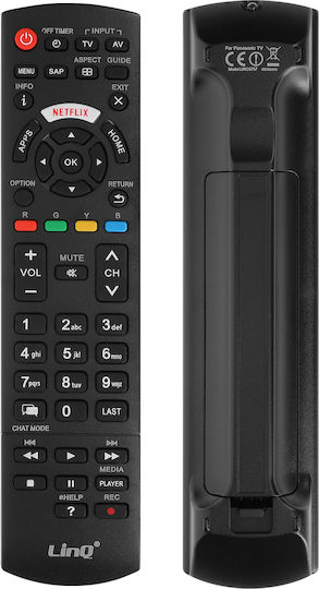 Linq Universal Remote Control Panasonic Tvs 8m Range Black