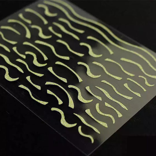Wd Nageldesign Silber Dekorative Aufkleber mit Design Flexibel Gold
