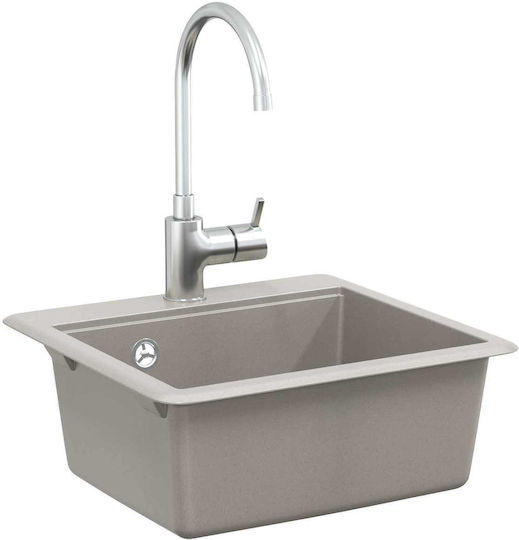 vidaXL Drop-In Sink Synthetic Granite W47xD44cm Gray